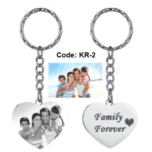 EMV Personalized Laser PhotoText Name Engraving Heart Design Key Ring EyeMindValley