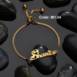 Fashion Personalized Custom Name Heart Bead Chain Bracelet EyeMindValley